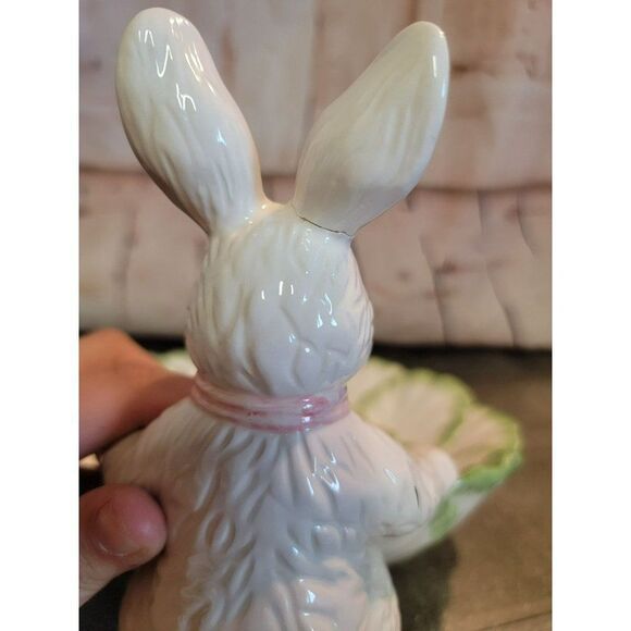 Bazaars world ceramic bunny cabbage‎ lettuce plate home decor - Picture 5 of 8